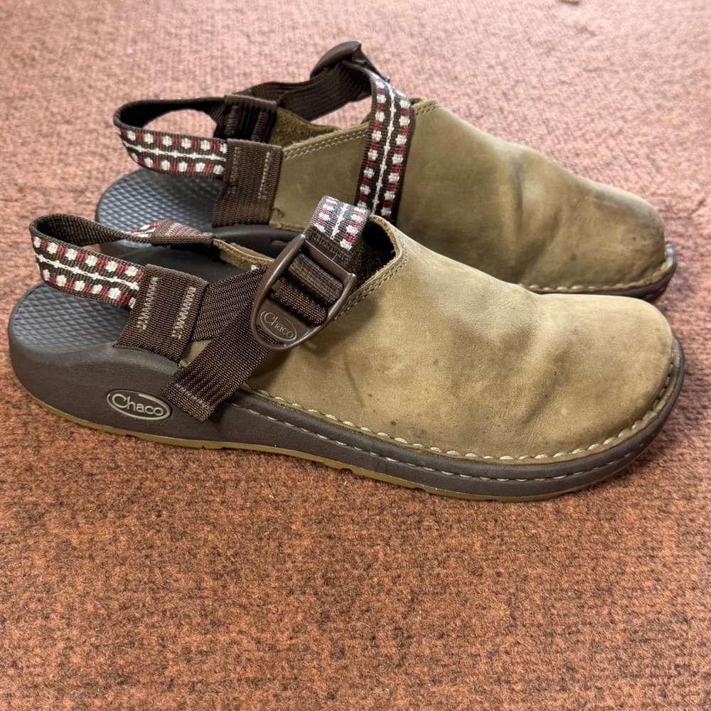 A+ Chaco Toecoop Winter Brown Leather Clogs Vibram Sole Womens 10 J101530 - Picture 1 of 7
